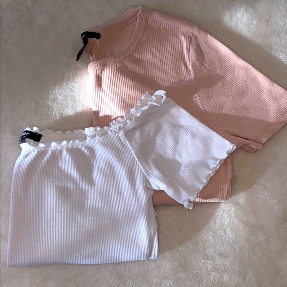 Blush and white bodysuit set
